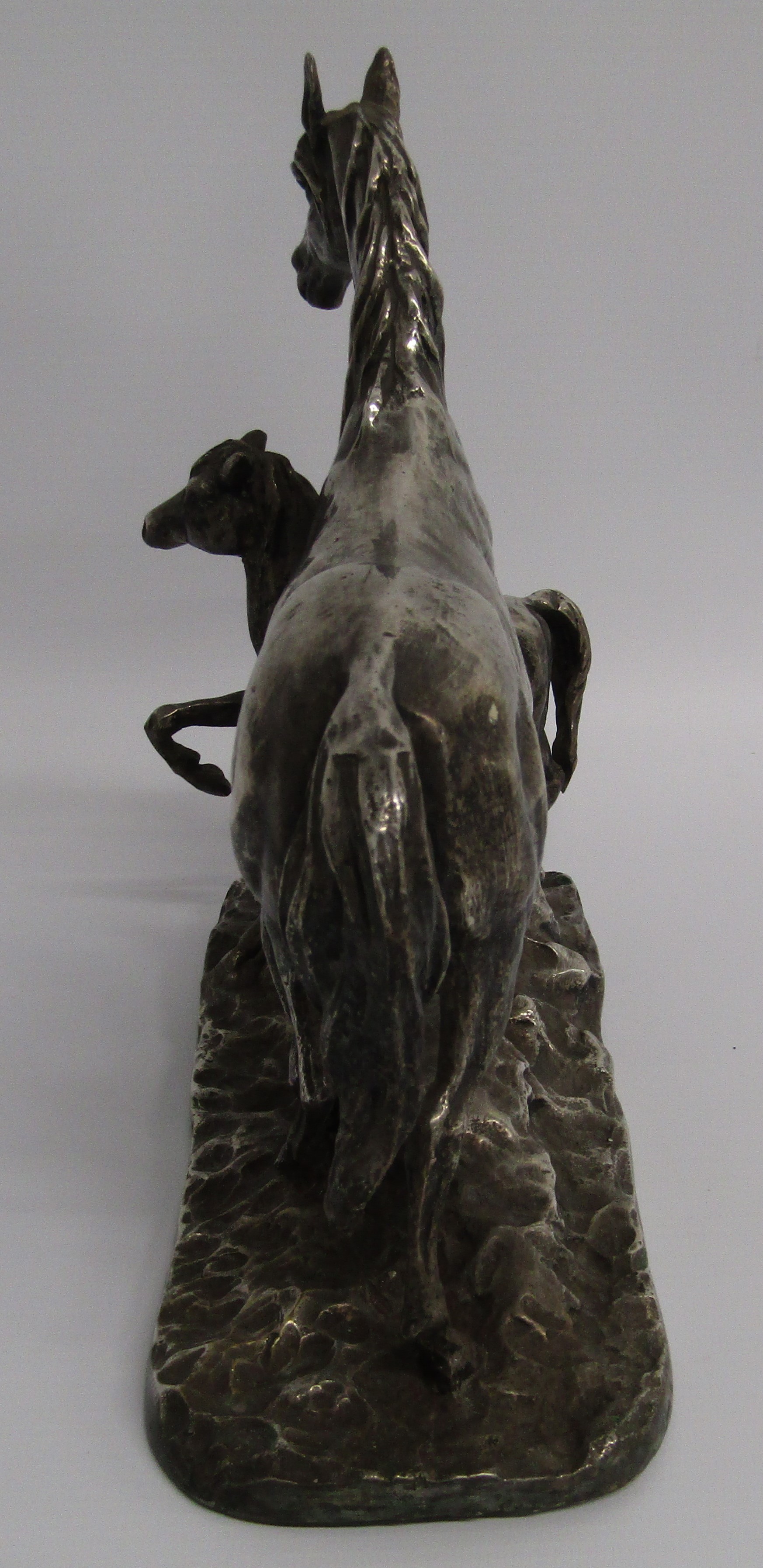 Horse and foal silver plated cast figurine - approx. 24cm x 21.5cm x 9cm - Image 2 of 5