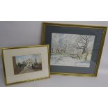 J.M Brookes framed watercolour 'Suffolk House - Westgate' Louth, approx. 46cm x 37cm and D