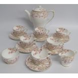 Shelley Hedgerow D189 - 6 place tea set with milk jug and sugar bowl