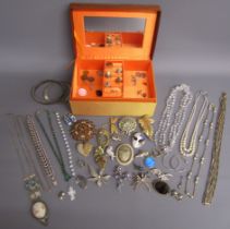 Collection of costume jewellery includes necklaces, rings, bracelets and brooches