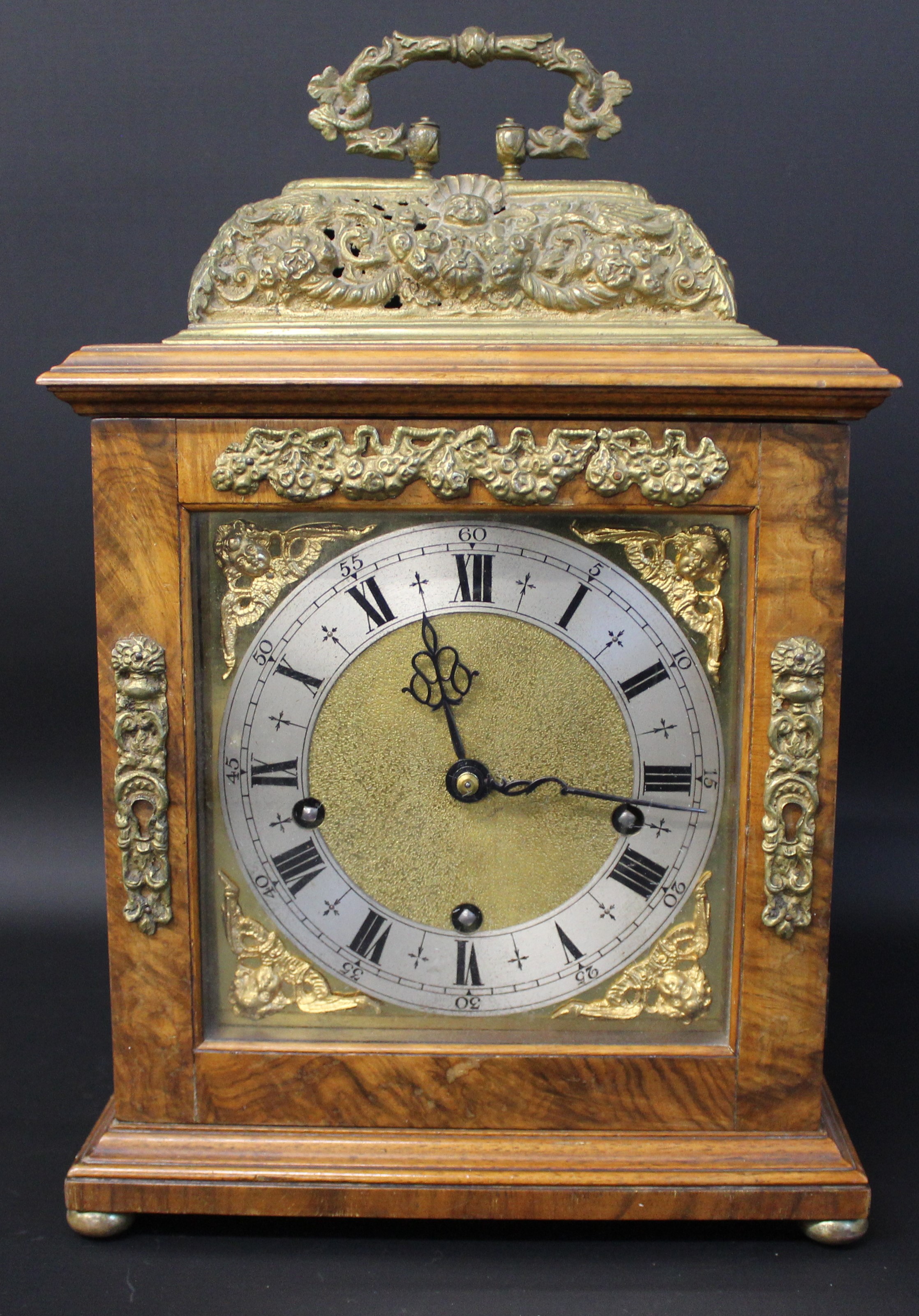 20th century Goldsmiths & Silversmiths Co Ltd ,112 Regent Street, London W1 reproduction table clock - Image 4 of 9