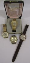 4 men's watches - Accurist 21 jewels Shockmaster antimagnetic gold plated (not working), Lings 21