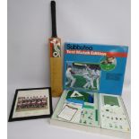 Subbuteo cricket test match edition C310 and Kookaburra cricket bat signed by the 1994 Surrey County