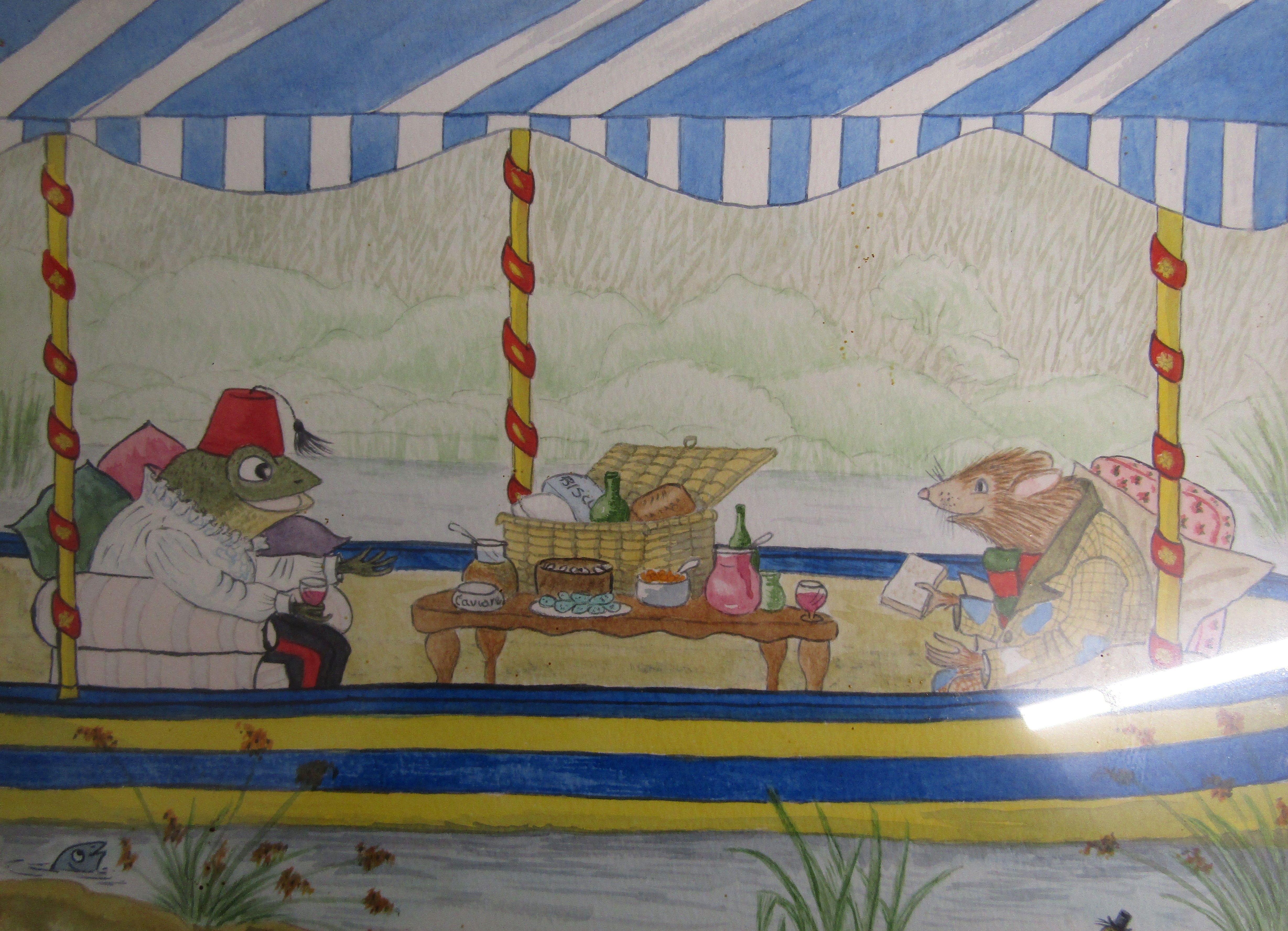5 framed Wind in the Willows watercolours - Image 3 of 6