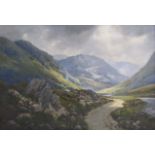 Framed oil on canvas signed Geo Melvin Rennie (Scottish 1874-1957) Scottish landscape scene -