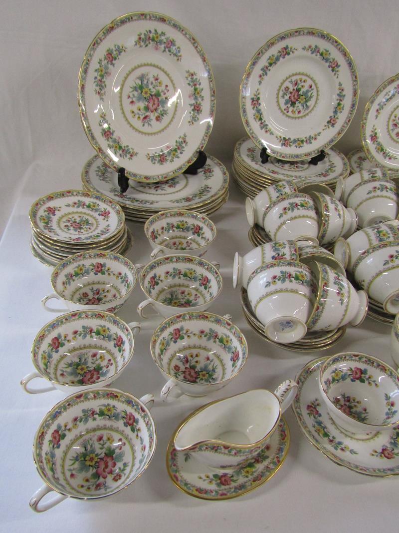 Extensive collection of Coalport 'Ming Rose' includes teapot, cups, saucers, cake plates, dinner - Image 3 of 6