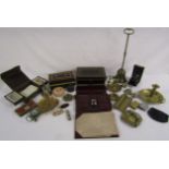 Stratton & Brevette lipstick and mirror cases, ARP & Acme whistles, card holder with notebook and
