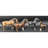 Four Beswick horses