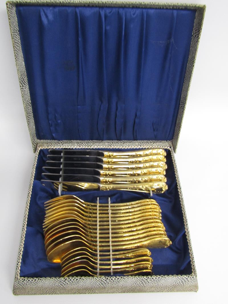 Rostfrei 24K gold plated 24 piece cutlery set