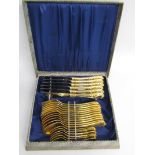 Rostfrei 24K gold plated 24 piece cutlery set