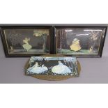 3 framed Mary Gold pictures - 'In an Old Time Garden', 'Midnight Dance' and 'A Love Melody'