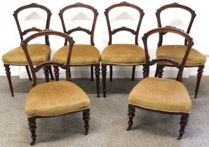 Set of 4 Victorian mahogany salon chairs & pair of matching nursing chairs