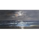 A Beardsley framed oil on canvas 'Thorney Island' - approx. 95.5cm x 55cm