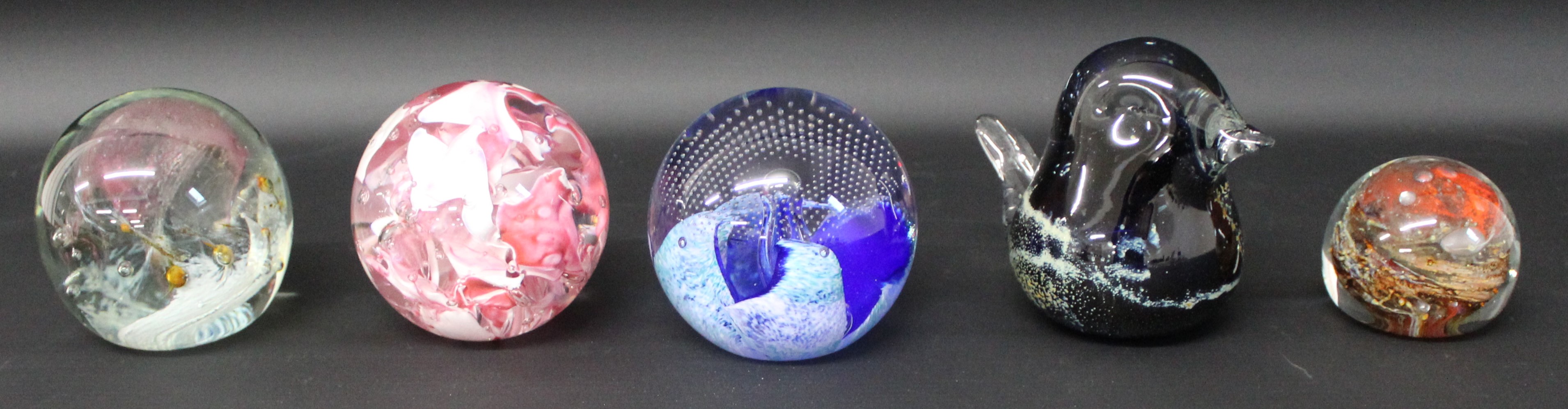 Selection of Caithness & Mdina glass paperweights