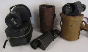 3 scopes - Glanz micro 7x35 - Jules Huet Nuvelle Maison Fondee en 1913 'Marine' x8 and one marked