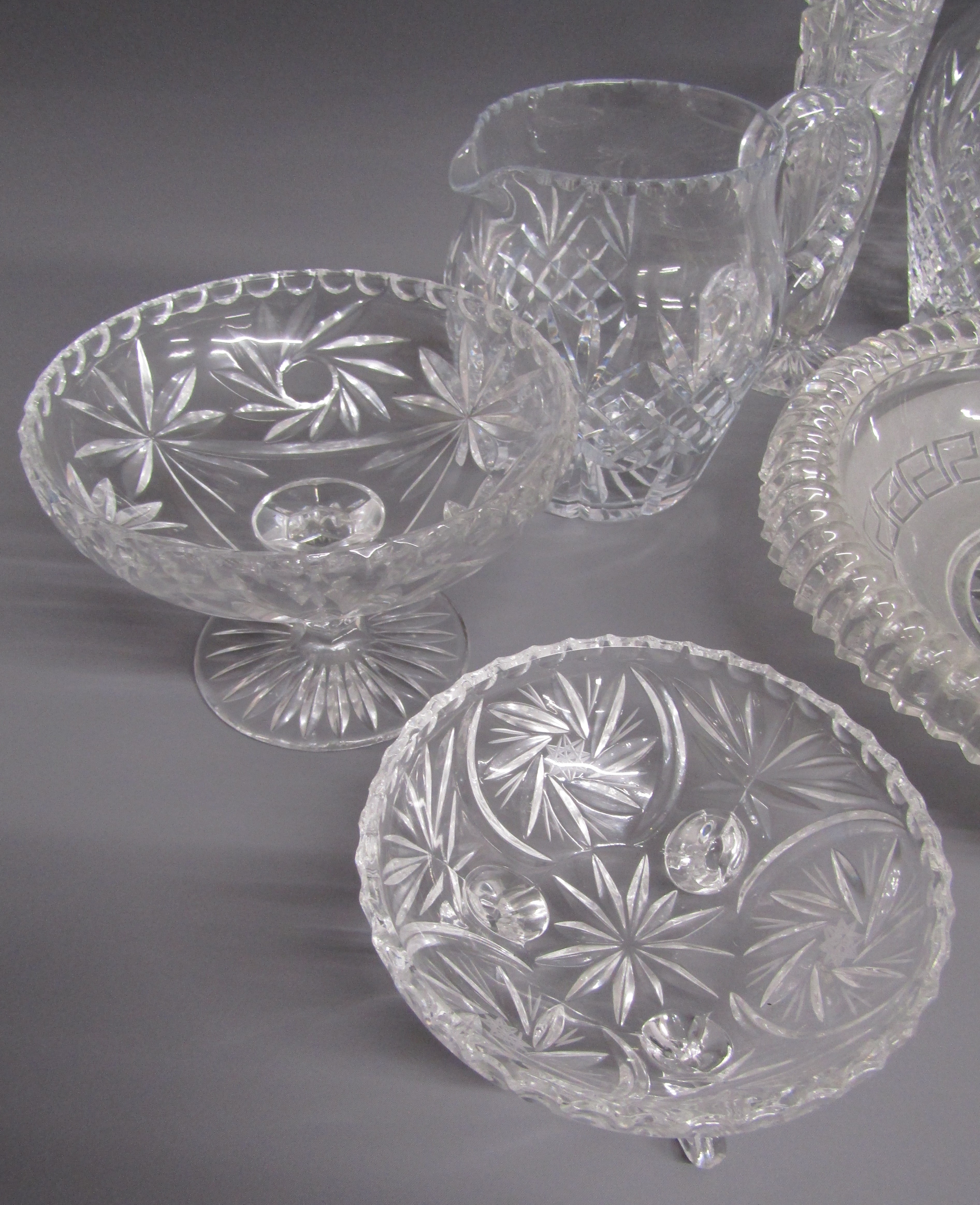 Collection of crystal and glassware includes vases, jugs and a large dish - Image 2 of 4