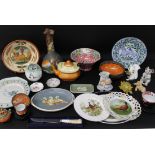 Selection of mixed ceramics including Maling lustre, Continental plates & jug etc