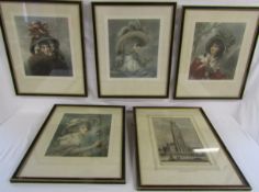 Set of four prints by Virtue & Co, London 1918 of Francesco Bartolozzi 'Four Seasons' with pencil