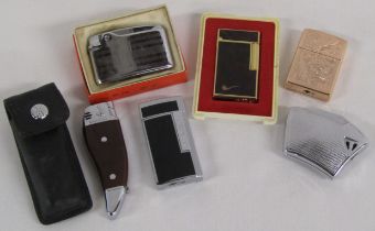 Lighters include Laguiole, Pierre Cardin with cigar cutter, Myon made in France, Sunflower made in