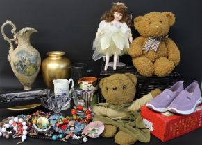 Harrods teddy bear pyjama case, pair of women's brand new slip on mesh shoes (UK5), Marks &