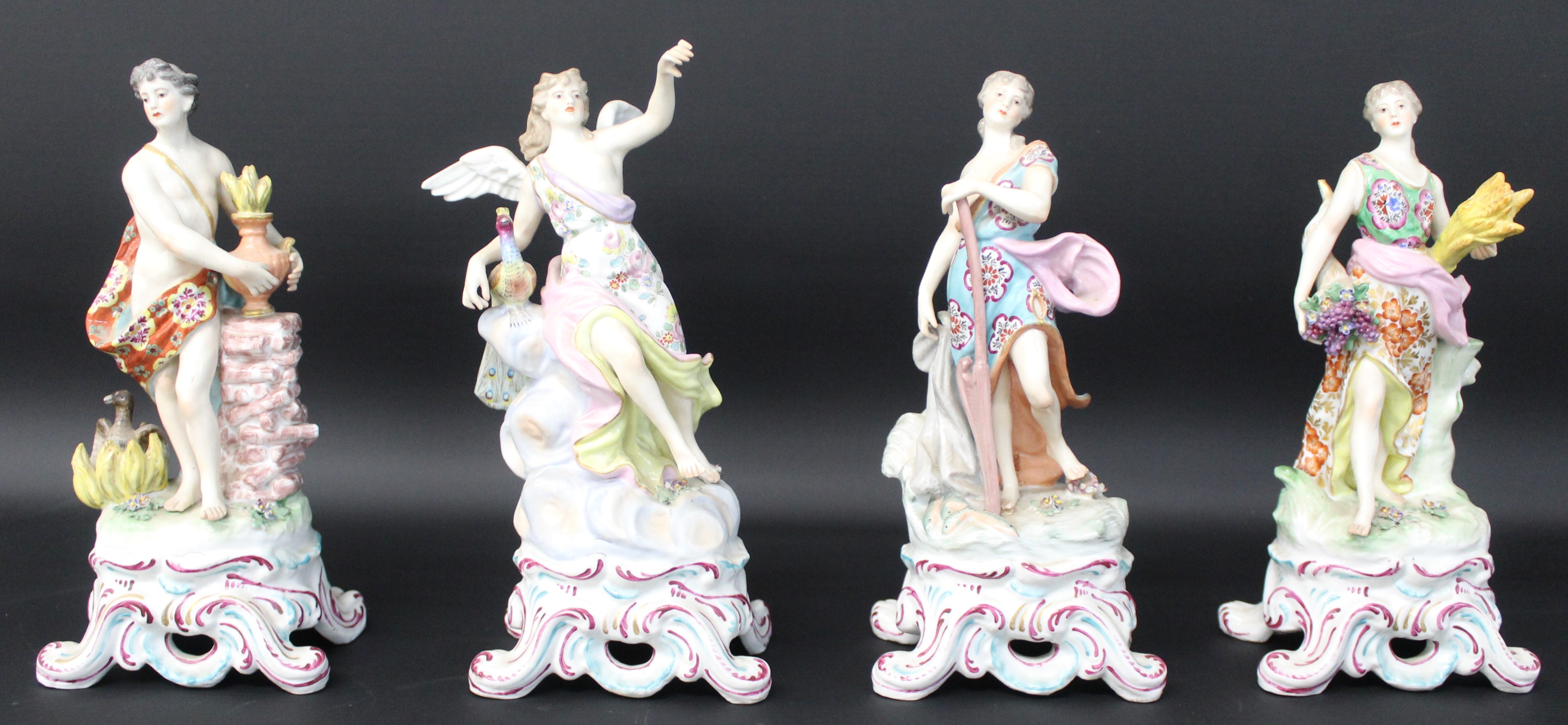 A set of four French porcelain figures emblematic of the Classical Four Seasons, late 19th / early