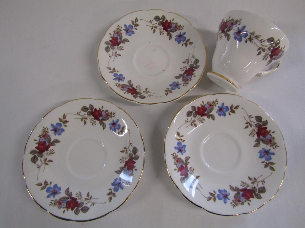 Collection of cups and saucers includes Foley black and gold floral trios, Royal Sutherland (5 - Image 4 of 8