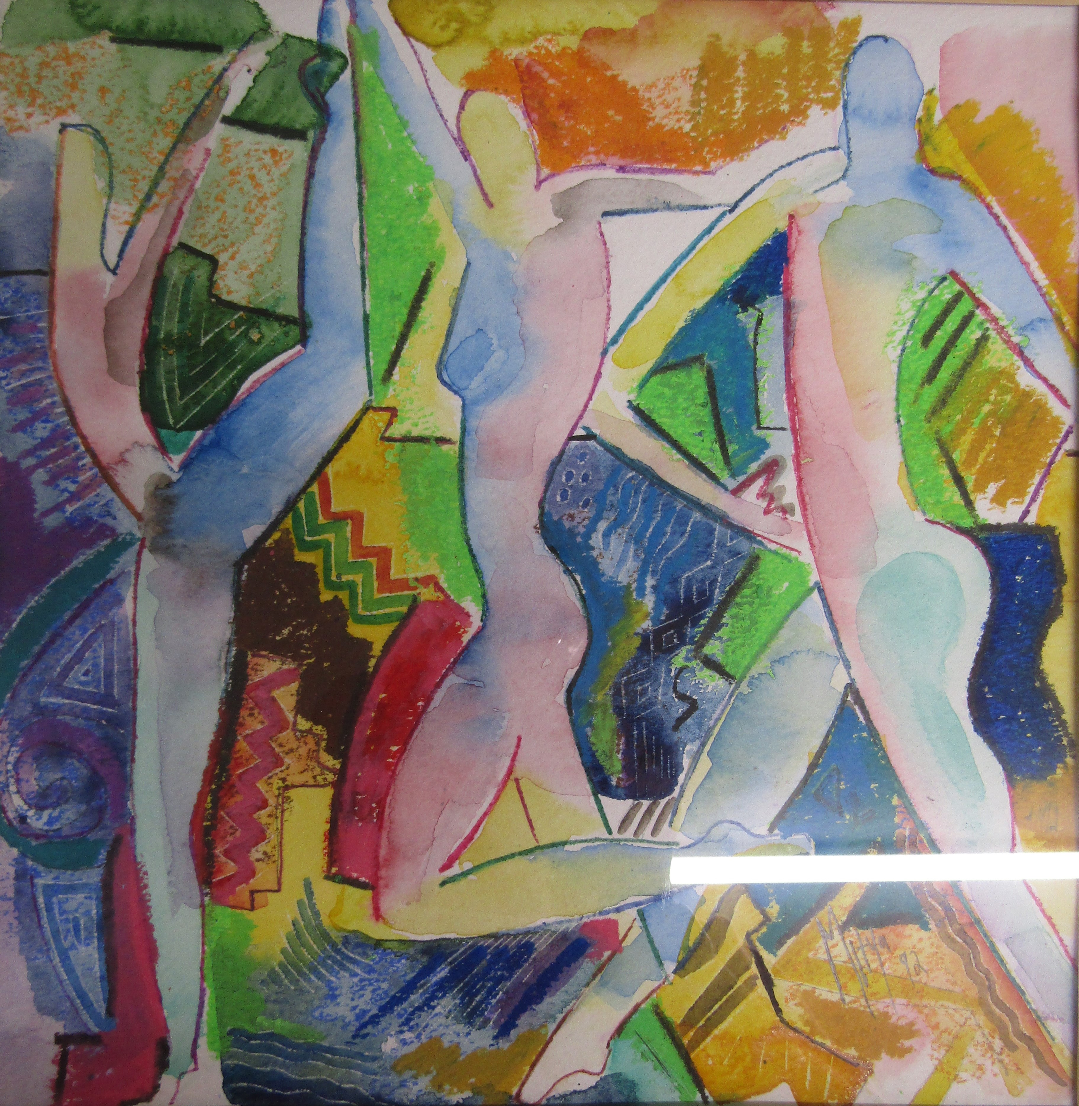 3 framed South African artist Mitya Sargeant 92/93 water colours - one with name to rear 'Pas de - Image 2 of 6