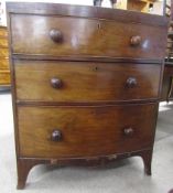 Victorian bow fronted chest of drawers - approx. H. 96.5cm x W. 82cm x D. 47.5cm