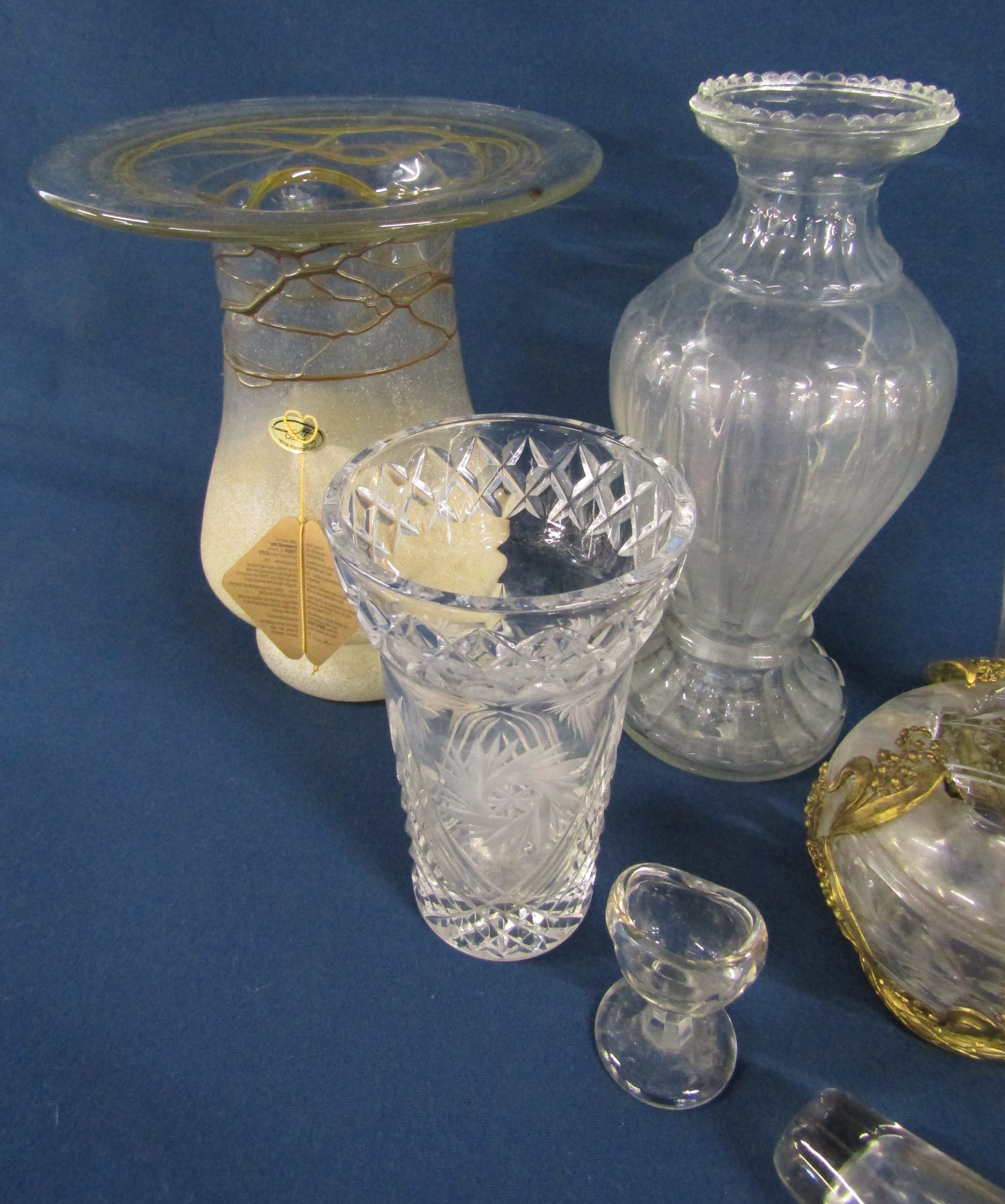 Glassware includes mounted vases, hors-d'oeuvre tray, vases etc - Image 2 of 5
