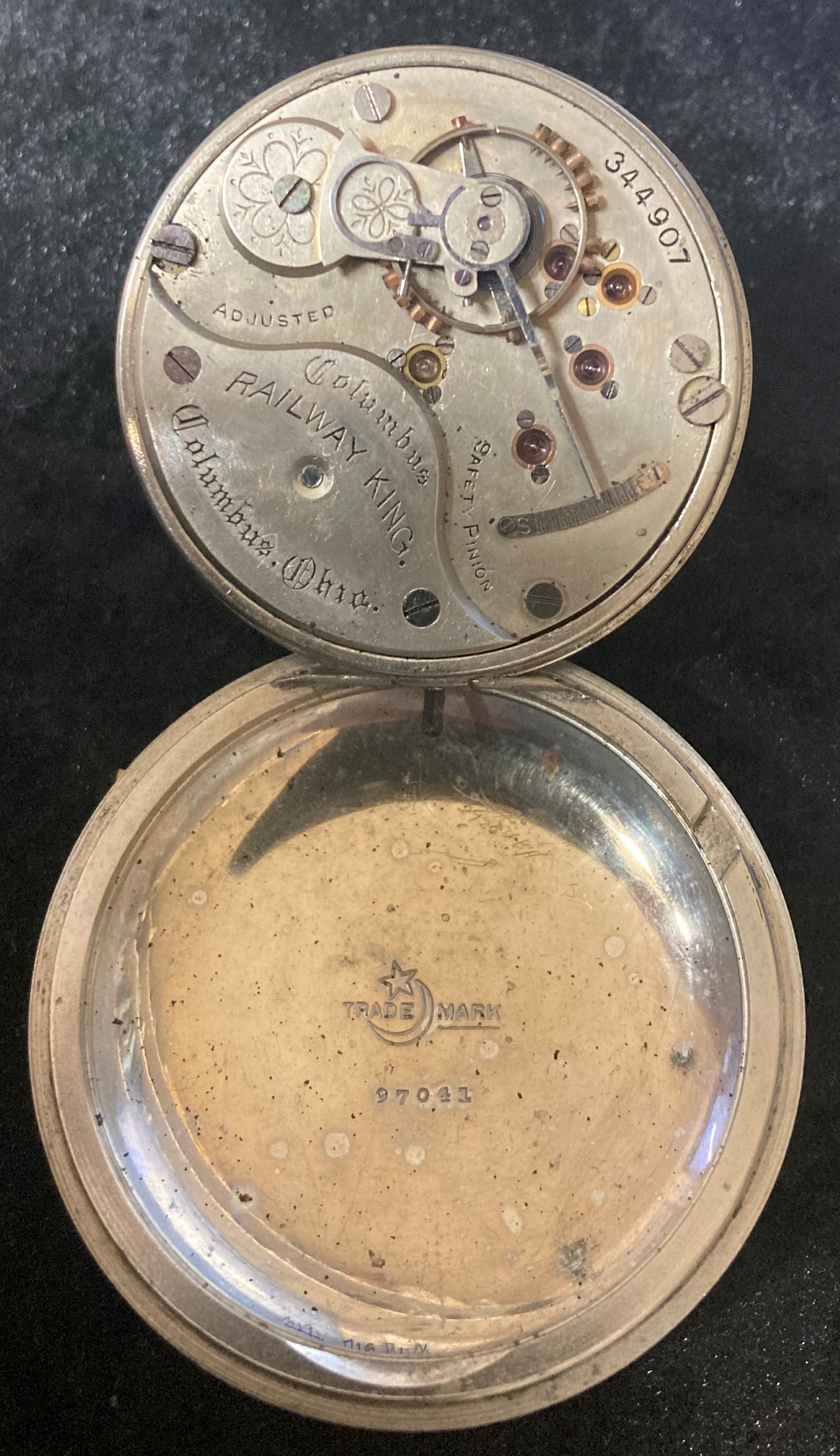 Columbus Railway King pocket watch in a steel screw case - Image 4 of 4