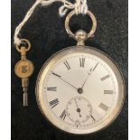 Small silver Duplex pocket watch London 1894, diameter 4.5cm