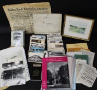 Box of miscellaneous ephemera mainly Louth related including Tom Brooker original watercolour,