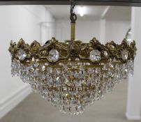 Six tier cascading crystal chandelier