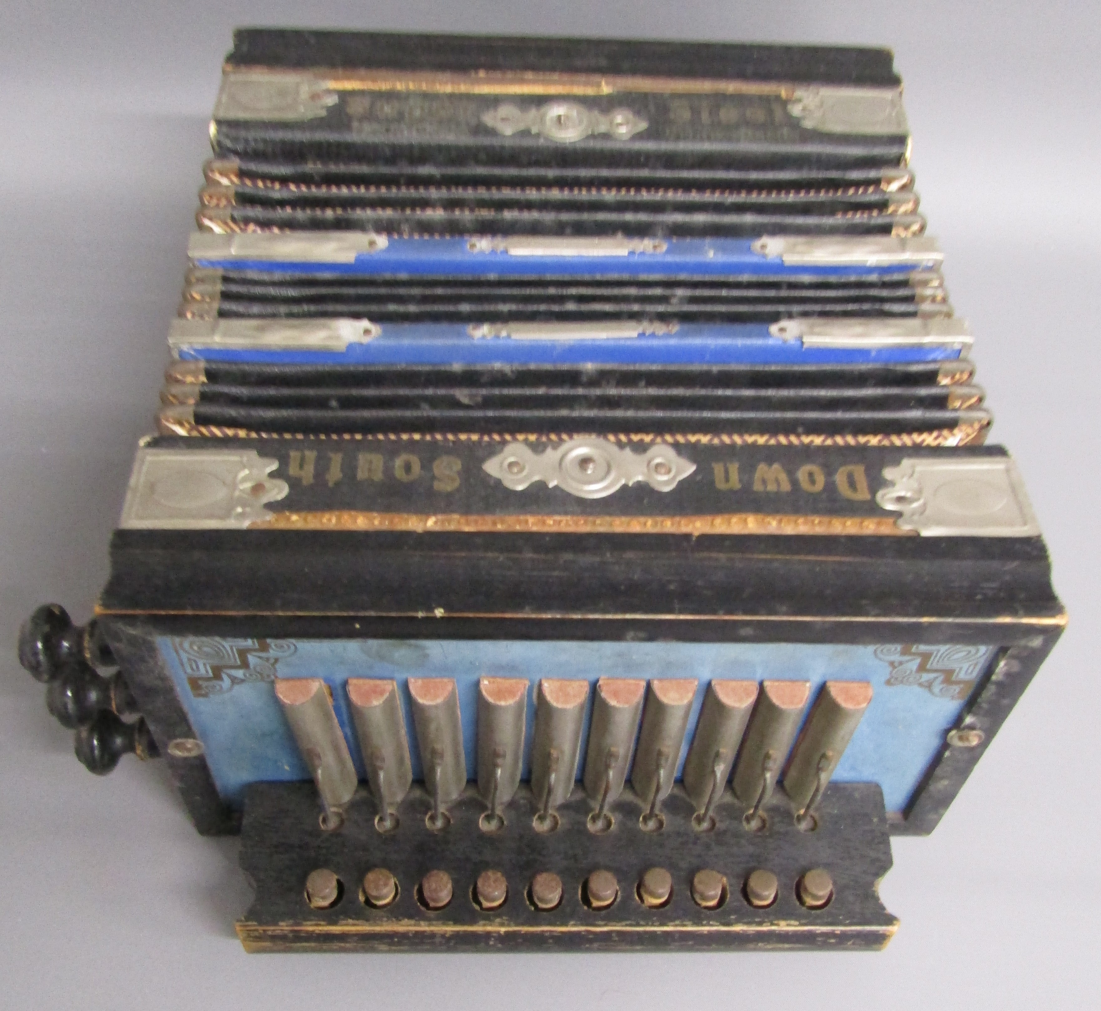 Down South accordion with bronze reeds and sheet music includes The Bells of St Mary's, Little - Image 8 of 9