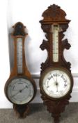 Two early 20th century oak cased barometers (1 requires attention)