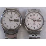 2 men's Seiko watches - automatic with day/date (currently working) and Railroad Approved quartz