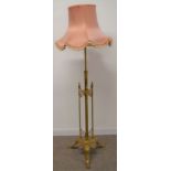 Victorian style gilded metal standard lamp