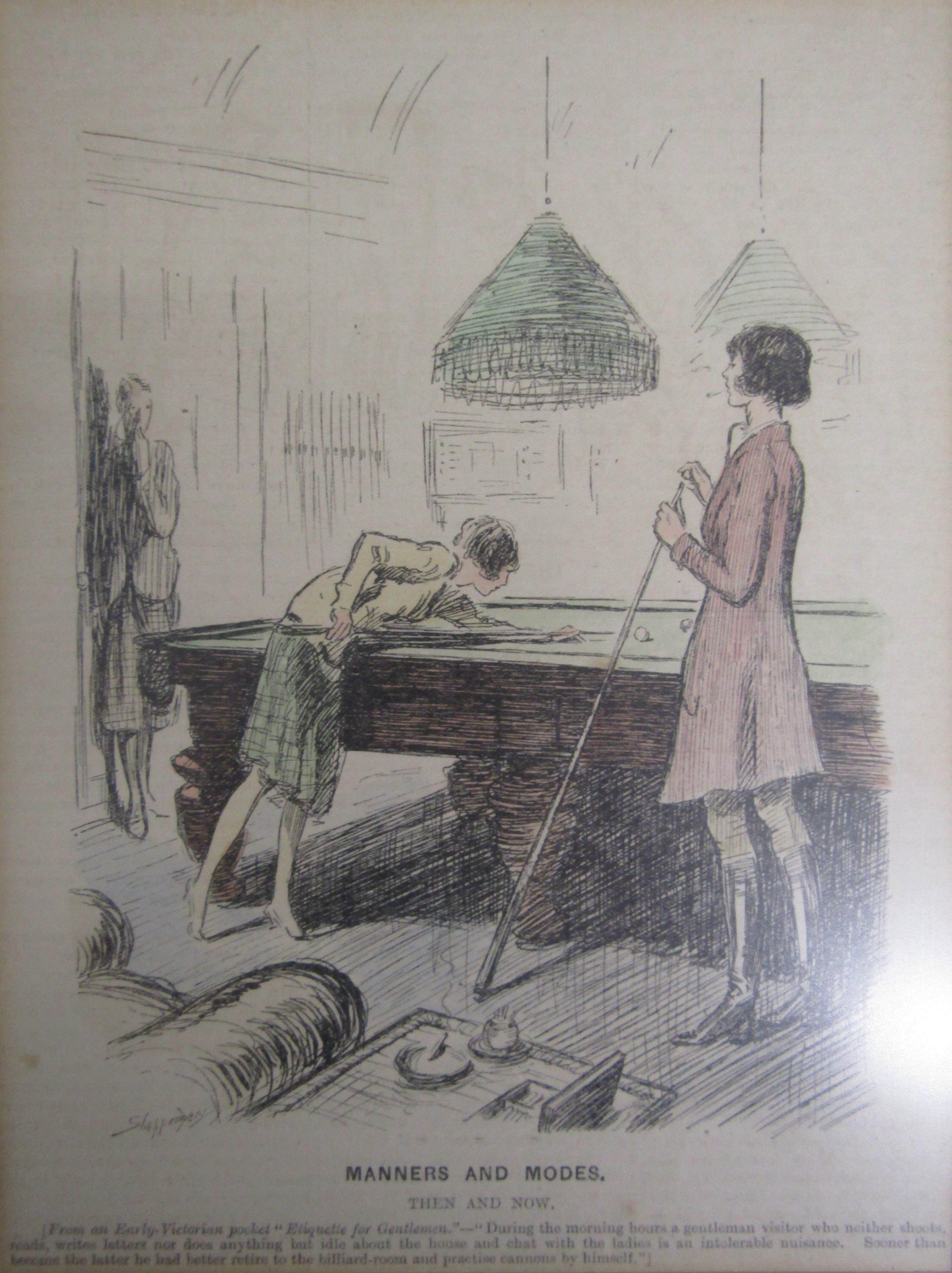 Snooker prints - Frank Reynolds 'Degenerate Times, Shepperson? 'Manners Modes', Riley's Billiard - Image 4 of 9