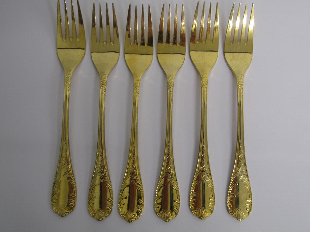 Rostfrei 24K gold plated 24 piece cutlery set - Image 5 of 9