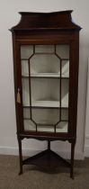 Edwardian corner display cabinet - approx. H 166cm x W 60cm