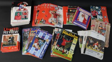 Selection of Manchester United football programmes from the 1990s / Ferguson years including 97+