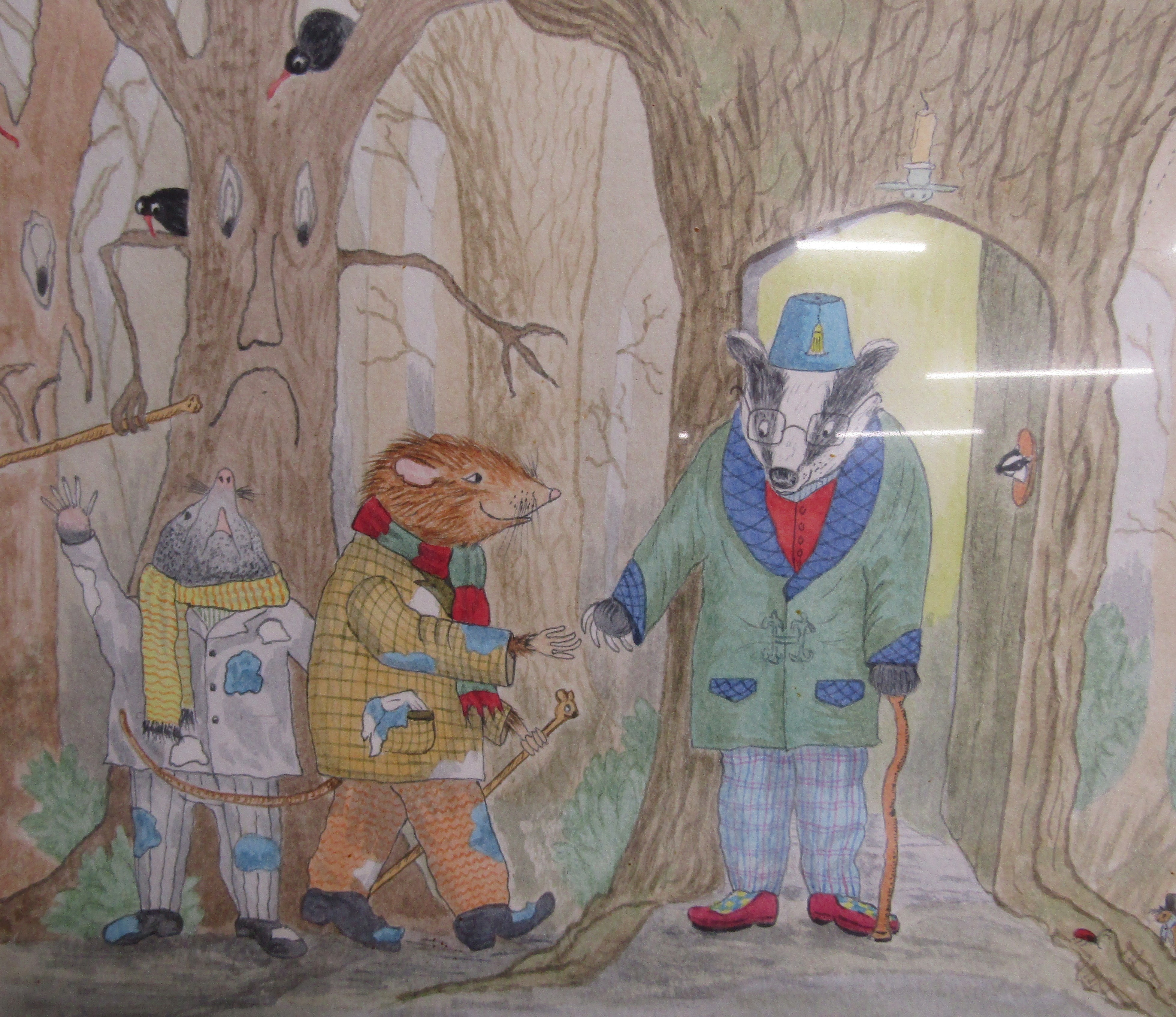 5 framed Wind in the Willows watercolours - Image 5 of 6