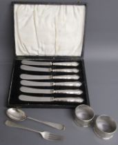 William Hutton & Sons Birmingham 1929 silver napkin rings 1.47 ozt - Atkin Brothers Sheffield 1904