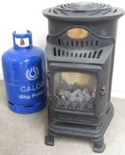 Provence portable gas fire with empty Calor gas bottle
