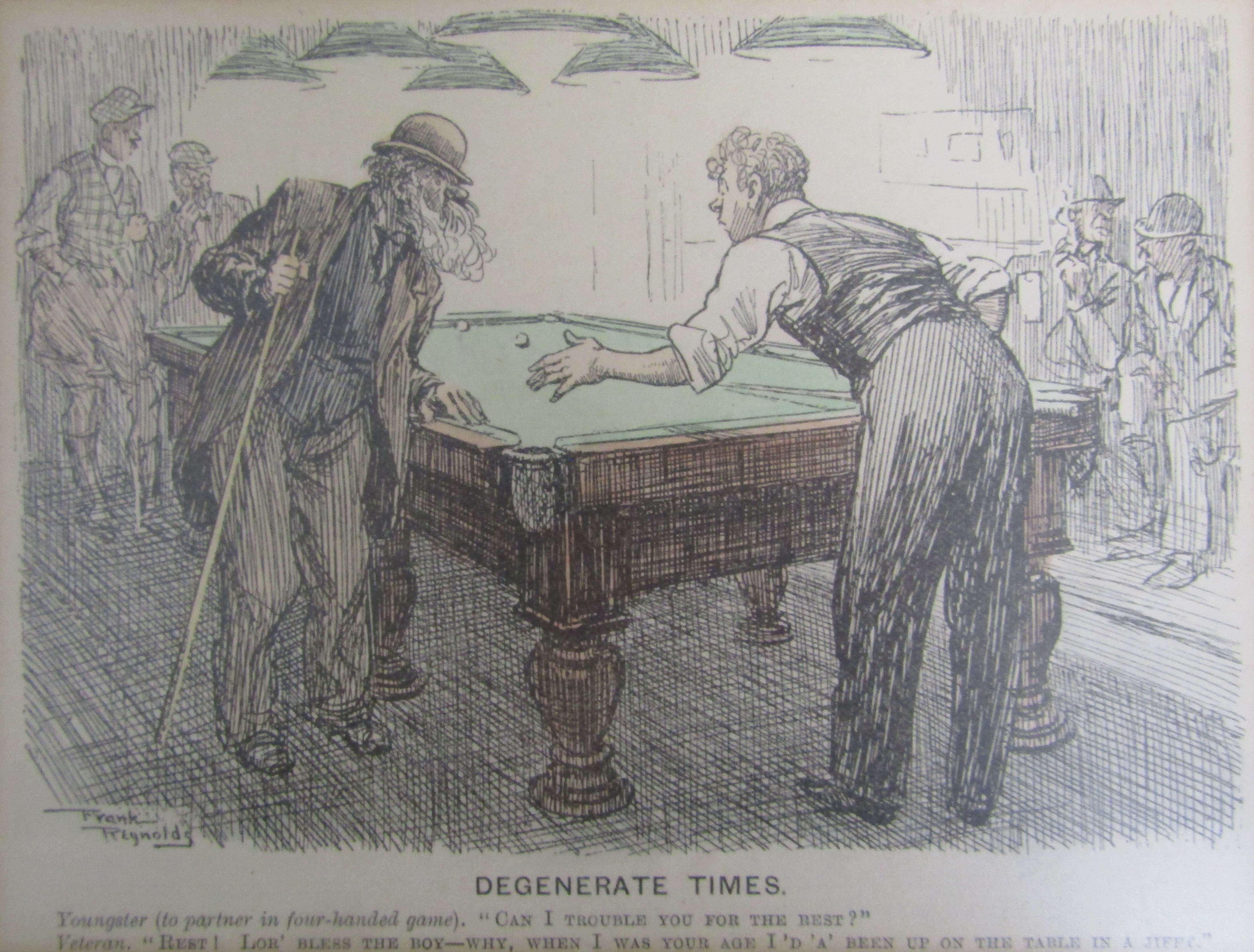 Snooker prints - Frank Reynolds 'Degenerate Times, Shepperson? 'Manners Modes', Riley's Billiard - Image 2 of 9