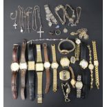 Selection of dress watches & silver jewellery (approx. 2.95ozt)