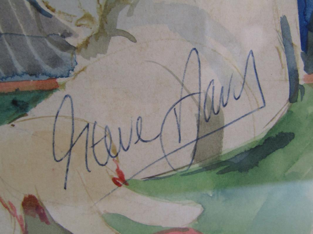 Original Colin Carr watercolour 'Steve Davis' autographed by Steve Davis and signed Colin Carr - Image 3 of 5