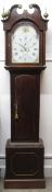 Victorian long case clock with painted face maker Jackson of Boston Ht 203cm W 49cm