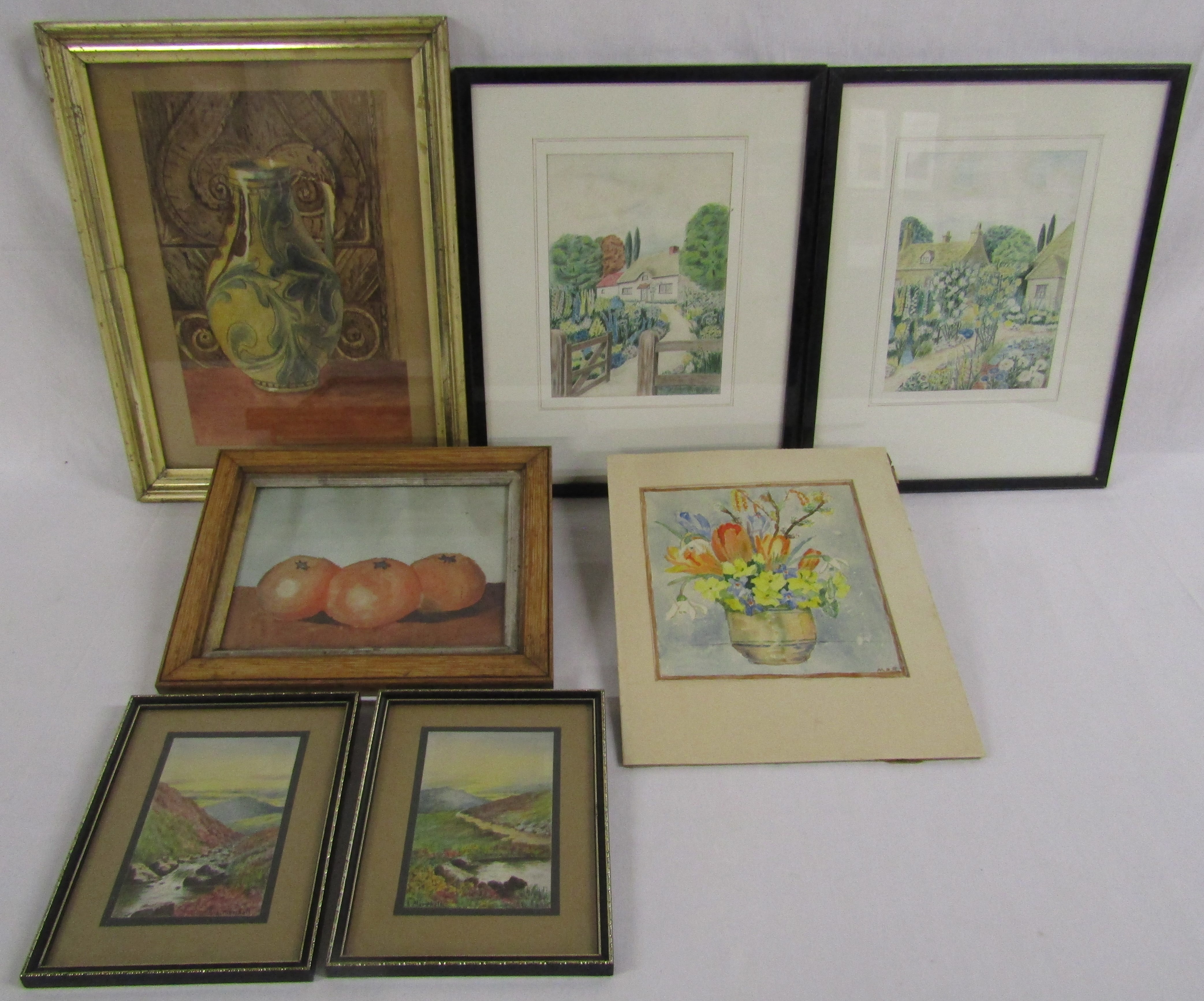 Collection of watercolour and pencil drawings
