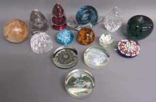 Collection of glass paperweights - includes millefiore, Wedgwood snail (damage to tentacle) etc